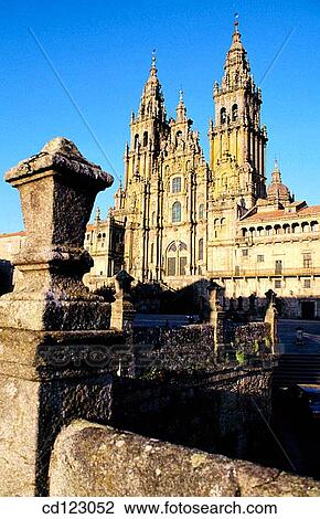 Plaza del Obradoiro and Cathedral. Santiago de Compostela. La Coru±a province. Galicia. Spain View Large Photo Image Stock Image - Plaza del Obradoiro and Cathedral. Santiago de Compostela. La Coru±a province. Galicia. Spain. Fotosearch