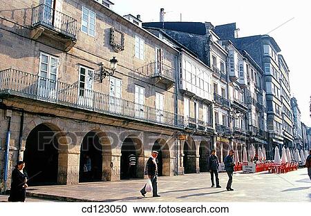 Plaza Mayor. Lugo. Galicia. Spain View Large Photo Image Stock Image - Plaza Mayor. Lugo. Galicia. Spain. Fotosearch