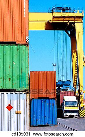 Stock Image - Port of Bilbao. Biscay. Basque Country. Spain. Fotosearch