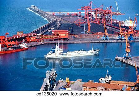 Stock Image - Port of El Musel. Gijon. Asturias. Spain. Fotosearch