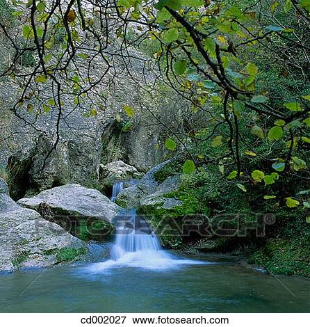 Pur? n River. Valderejo Natural Park.? lava. Spain View Large Photo Image Stock Photo - Pur? n River. Valderejo Natural Park.? lava. Spain. Fotosearch