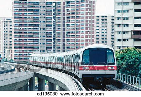 Stock Image - Railway MRT (Mass Rapid Transit). Singapore. Fotosearch