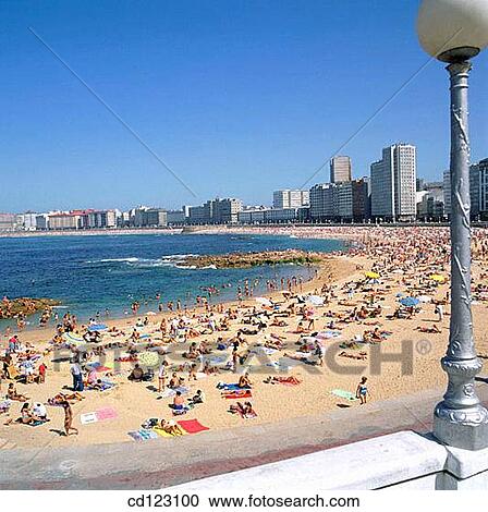 Riazor and Orzßn beaches. La Coru±a. Galicia. Spain View Large Photo Image Stock Image - Riazor and Orzßn beaches. La Coru±a. Galicia. Spain. Fotosearch