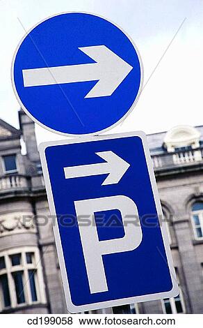 Right turn for parking View Large Photo Image Stock Photo - Right turn for parking. Fotosearch