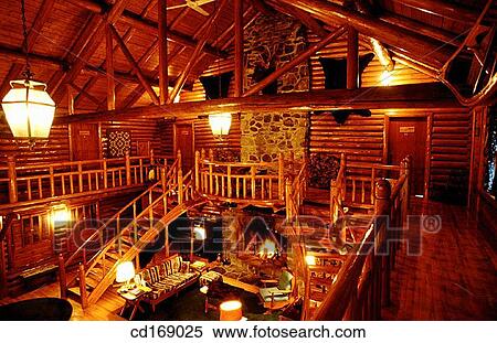 Stock Photography - Rustic sky lodge. Maine. USA. Fotosearch