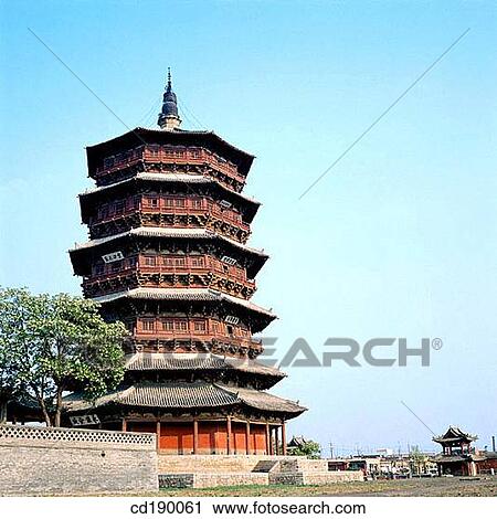 Stock Image - Sakyamuni Pagoda. Atfogong Temple. Yunnan. China. Fotosearch