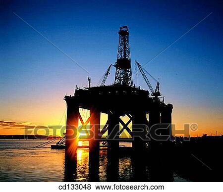 Semi-submersible oil rig at sunset. Dundee. Scotland View Large Photo Image Stock Photo - Semi-submersible oil rig at sunset. Dundee. Scotland. Fotosearch