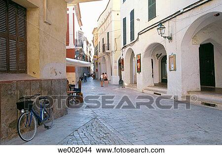 Ses Voltes street. Ciudadela. Minorca. Balearic Islands. Spain View Large Photo Image Picture - Ses Voltes street. Ciudadela. Minorca. Balearic Islands. Spain. Fotosearch