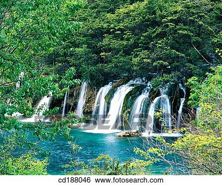 Shuzheng Waterfall. Jiuzhaigou. China View Large Photo Image Stock Photograph - Shuzheng Waterfall. Jiuzhaigou. China. Fotosearch