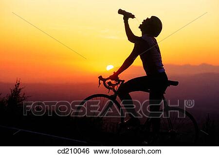 Silhouette of a road biker View Large Photo Image Stock Photograph - Silhouette of a road biker. Fotosearch