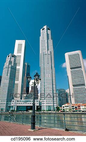 Skyscrapers. Singapore View Large Photo Image Stock Photograph - Skyscrapers. Singapore. Fotosearch