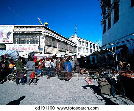Street. Lhasa Municipality. Tibet. China View Large Photo Image Stock Image - Street. Lhasa Municipality. Tibet. China. Fotosearch