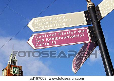 Street signs. Amsterdam. Holland View Large Photo Image Stock Photo - Street signs. Amsterdam. Holland. Fotosearch