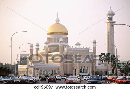 Sultan Omar Ali Saifuddin mosque. Bandar Seri Begawan. Brunei View Large Photo Image Stock Photo - Sultan Omar Ali Saifuddin mosque. Bandar Seri Begawan. Brunei. Fotosearch