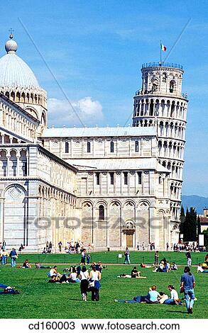Stock Image - The Cathedral and the Leaning Tower. Pisa. Italy. Fotosearch