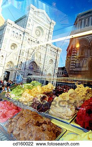 The Duomo reflected in an ice cream shop window. Florence. Italy View Large Photo Image Stock Image - The Duomo reflected in an ice cream shop window. Florence. Italy. Fotosearch