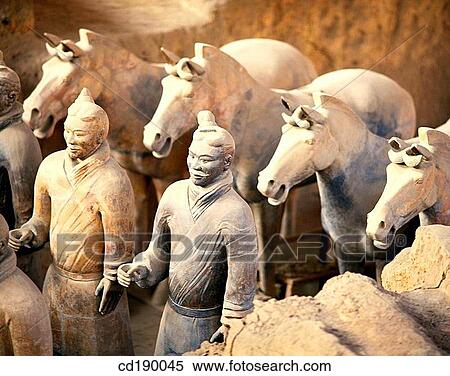 Vaults Of First Emperor Qinshihuang's Terracotta Army. Xi? an. China View Large Photo Image Stock Photography - Vaults Of First Emperor Qinshihuang's Terracotta Army. Xi? an. China. Fotosearch