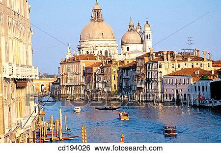 View down Grand Canal to Basilica di Santa Maria della Salute. Venice. Italy View Large Photo Image Stock Photograph - View down Grand Canal to Basilica di Santa Maria della Salute. Venice. Italy. Fotosearch