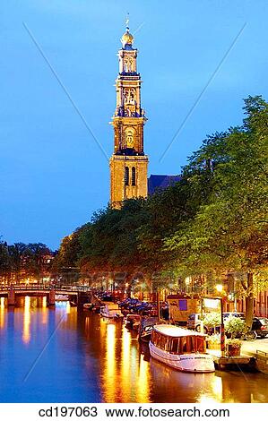 View down Prinsengacht to Westerkerk at night. Amsterdam. Holland View Large Photo Image Stock Image - View down Prinsengacht to Westerkerk at night. Amsterdam. Holland. Fotosearch