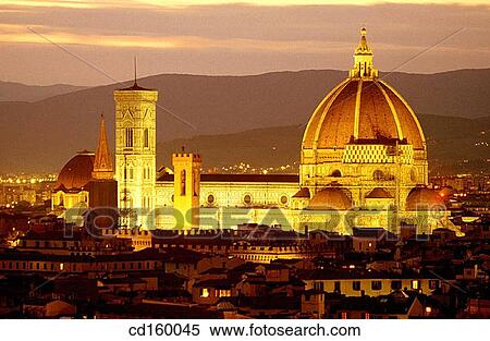 Stock Photography - View over the city to the Duomo. Florence. Italy. Fotosearch