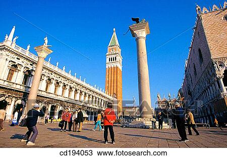 Stock Image - View to campanile. Piazzetta San Marco. Venice. Italy. Fotosearch