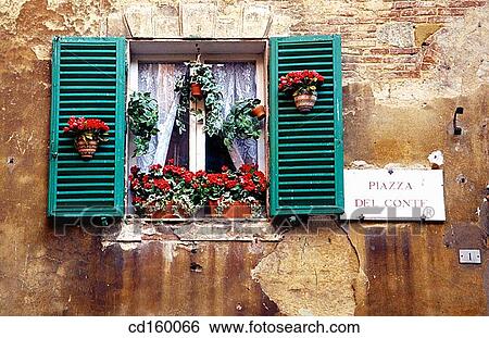 Window in Piazza del Conte. Siena. Italy View Large Photo Image Stock Photograph - Window in Piazza del Conte. Siena. Italy. Fotosearch
