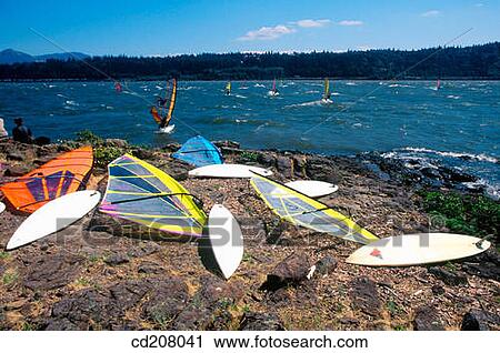 Windsurfing, Columbia River Gorge, Washington and Oregon, USA View Large Photo Image Stock Image - Windsurfing, Columbia River Gorge, Washington and Oregon, USA. Fotosearch
