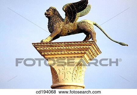 Winged Lion of St. Mark. Piazzeta San Marco. Venice. Italy View Large Photo Image Stock Photo - Winged Lion of St. Mark. Piazzeta San Marco. Venice. Italy. Fotosearch