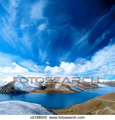 Yonghu Lake. Tibet View Large Photo Image Stock Photography - Yonghu Lake. Tibet. Fotosearch