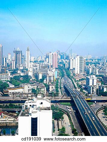 Stock Photo - Zhongshan - the 1st Overpass. Guangzhou. China. Fotosearch