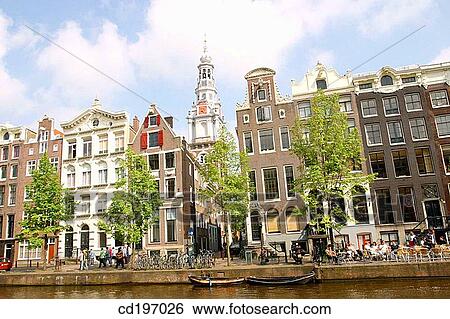 Zuiderkerk (South Church) seen up Kloveniersburgwal. Amsterdam. Holland View Large Photo Image Stock Photograph - Zuiderkerk (South Church) seen up Kloveniersburgwal. Amsterdam. Holland. Fotosearch