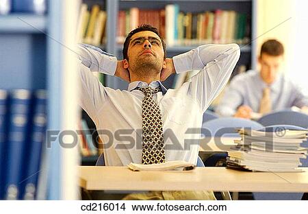 Picture - absent-mindedness, business, break-time, break, Absent-minded. Fotosearch