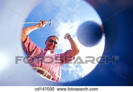 Stock Image - achievement, ball, Arms raised, aim, 30's. Fotosearch