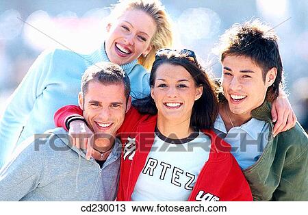 Stock Image - adolescence, blond, black hair, 20. Fotosearch