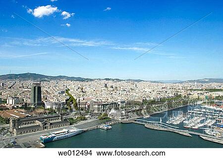 Aerial view. Barcelona. Catalonia. Spain View Large Photo Image Picture - Aerial view. Barcelona. Catalonia. Spain. Fotosearch