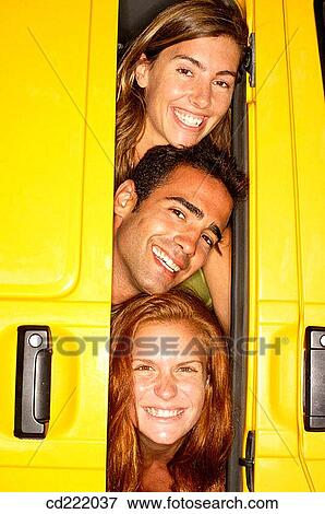 amusing, blond, black hair, 20's View Large Photo Image Stock Photo - amusing, blond, black hair, 20's. Fotosearch