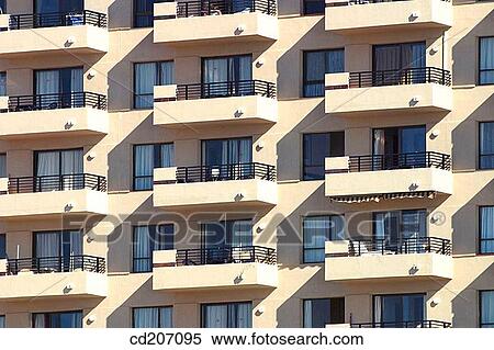 Stock Photography - architecture, building, balcony, background, apartment. Fotosearch