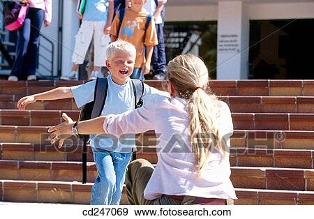 Arms open, bonding, bond, backpack, affection View Large Photo Image Stock Photo - Arms open, bonding, bond, backpack, affection. Fotosearch