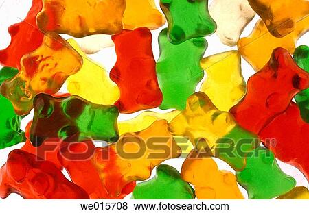 Assorted jelly bear candies on white background View Large Photo Image Stock Photo - Assorted jelly bear candies on white background. Fotosearch