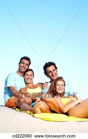 Stock Image - beach, blue, blue sky. Fotosearch