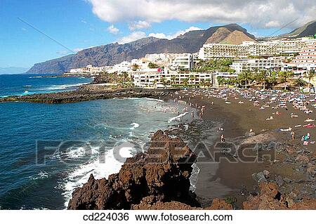 Beach. Puerto de Santiago. Tenerife. Canary Islands. Spain View Large Photo Image Stock Photograph - Beach. Puerto de Santiago. Tenerife. Canary Islands. Spain. Fotosearch