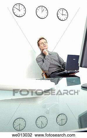 Stock Image - blond, businesspeople, businessman, business, 20's. Fotosearch
