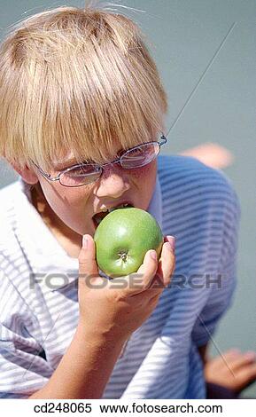 blond, childhood, child, boy, apple View Large Photo Image Stock Photography - blond, childhood, child, boy, apple. Fotosearch