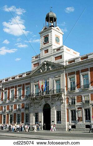 Casa de Correos, Puerta del Sol. Madrid. Spain View Large Photo Image Picture - Casa de Correos, Puerta del Sol. Madrid. Spain. Fotosearch