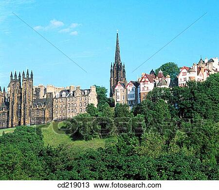 Stock Image - Castle Hill. Edinburgh. Scotland. Fotosearch