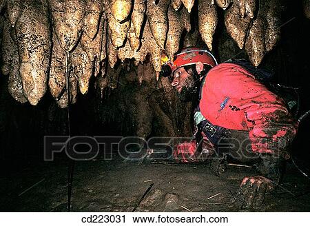 Stock Image - Cave expedition, Rak river, Slovenia. Fotosearch