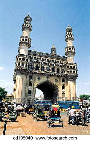 Charminar and crowded street. Hyderabad. Andhra Pradesh, India View Large Photo Image Stock Image - Charminar and crowded street. Hyderabad. Andhra Pradesh, India. Fotosearch