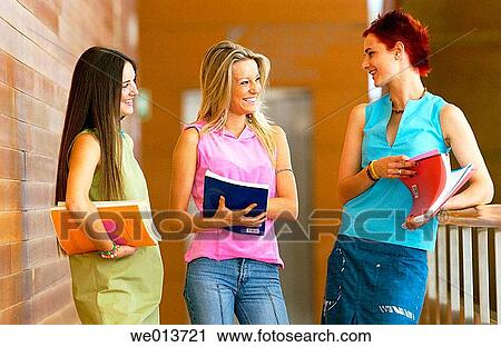 Stock Image - chat, companion, adolescence. Fotosearch