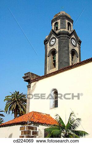 Church. Puerto de la Cruz. Canary Islands. Spain View Large Photo Image Stock Photo - Church. Puerto de la Cruz. Canary Islands. Spain. Fotosearch