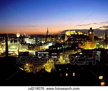 City centre at night (from Calton Hill). Edinburgh. Scotland View Large Photo Image Stock Photo - City centre at night (from Calton Hill). Edinburgh. Scotland. Fotosearch